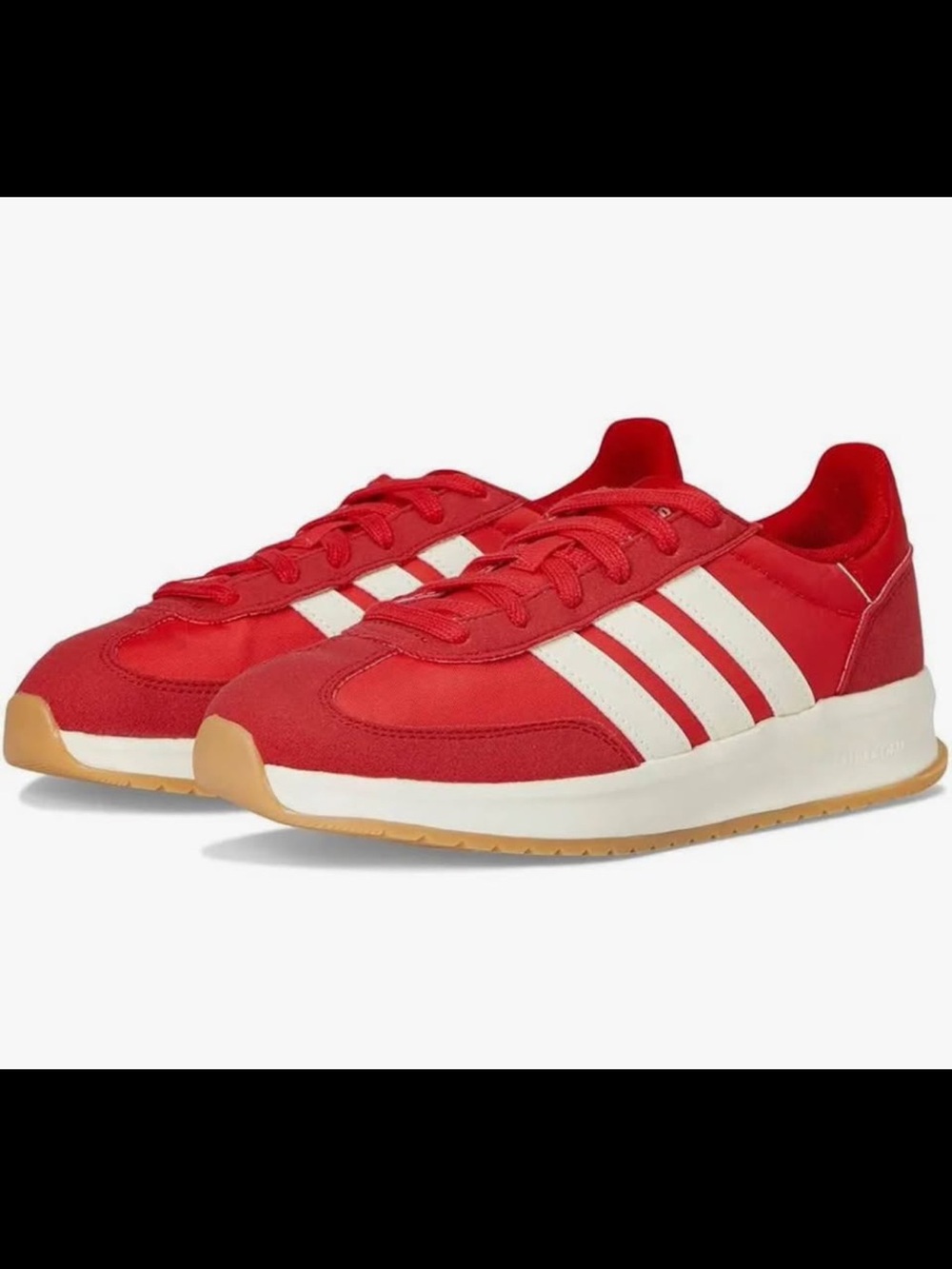 adidas Red Low-Top Sneakers with White Stripes